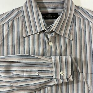 Bugatchi Uomo Striped Button Down‎ Shirt Long Sleeve  Mens Size L, Large